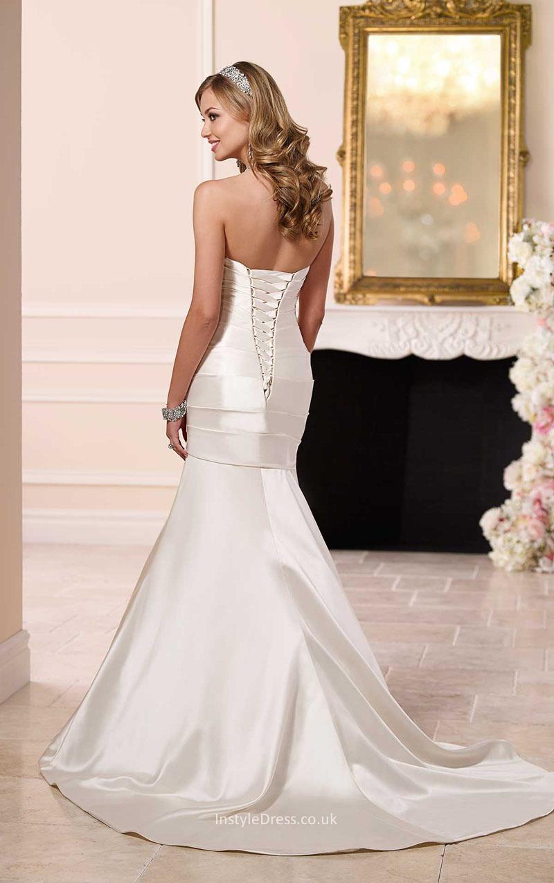 satin fit and flare wedding dresses photo - 1