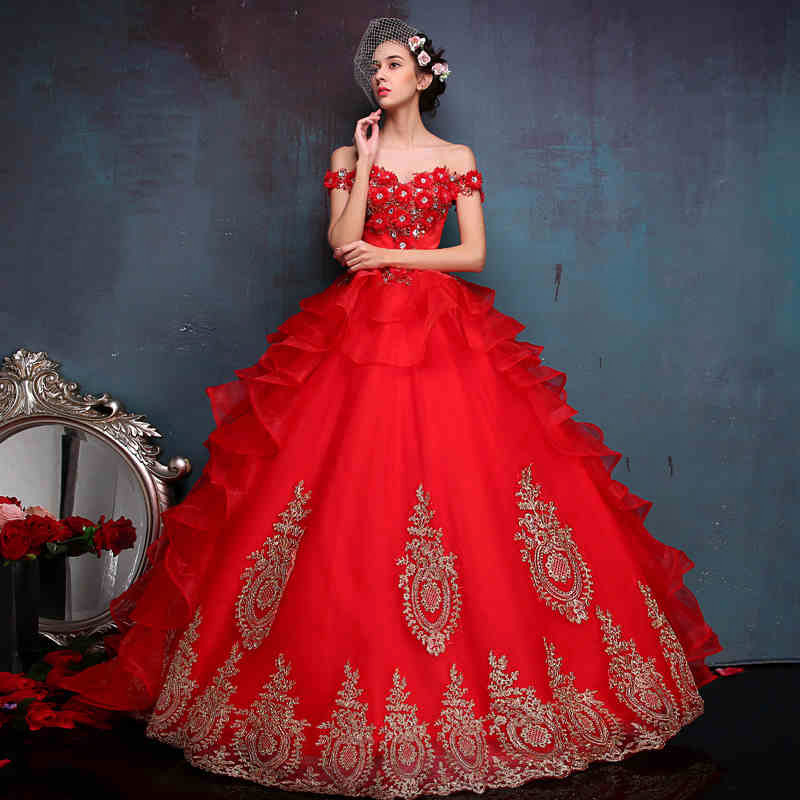 blood red wedding dresses photo - 1
